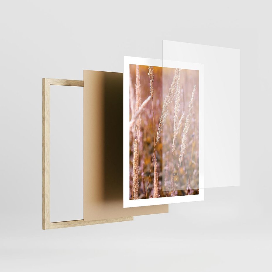 Plakat w ramie 50x70 - Sucha Trawa w Sierpniu - trawy, łąka - rama drewno
