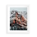 Plakat w ramie 40x50 - Zima na Szczycie - góry, zima - rama biała
