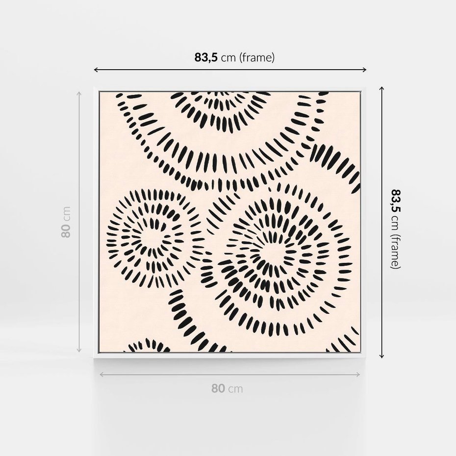 Obraz w ramie 80x80 - Abstrakcyjne Wnętrza - minimalistyczne kształty, odbicia - rama biała