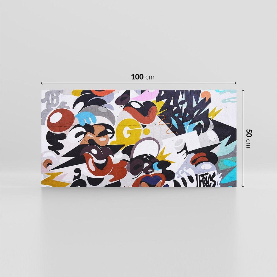 Obraz na płótnie 100x50 - Moc kolorów w graffiti - graffiti