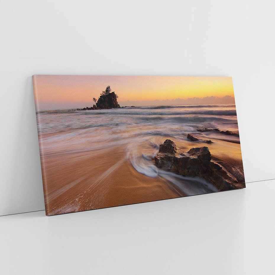 Obraz na płótnie 120x60 - Skały nad morzem - morze, plaża