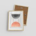 Plakat w ramie 30x40 - Sztuka Abstrakcji - minimalistyczny boho obraz, abstrakcyjny - rama drewno