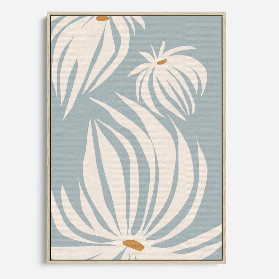 Obraz w ramie 80x120 - Kwiatowe Kształty - kwiaty, nowoczesne i minimalistyczne - rama drewno