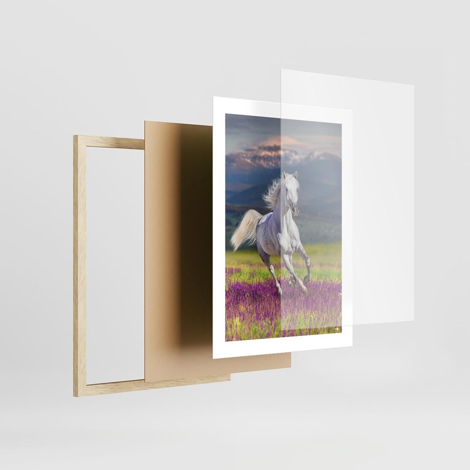 Plakat w ramie 30x40 - Koń Góry: Spotkanie z Wielką Przyrodą - koń, góry - rama drewno
