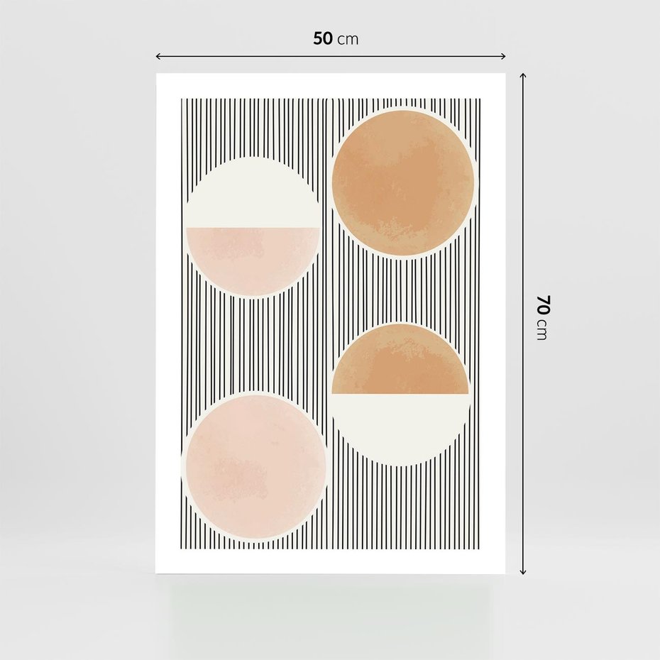 Plakat bez ramy 50x70 - Przenikające Kształty - abstrkacyjna nowoczesna sztuka, koła okręgi