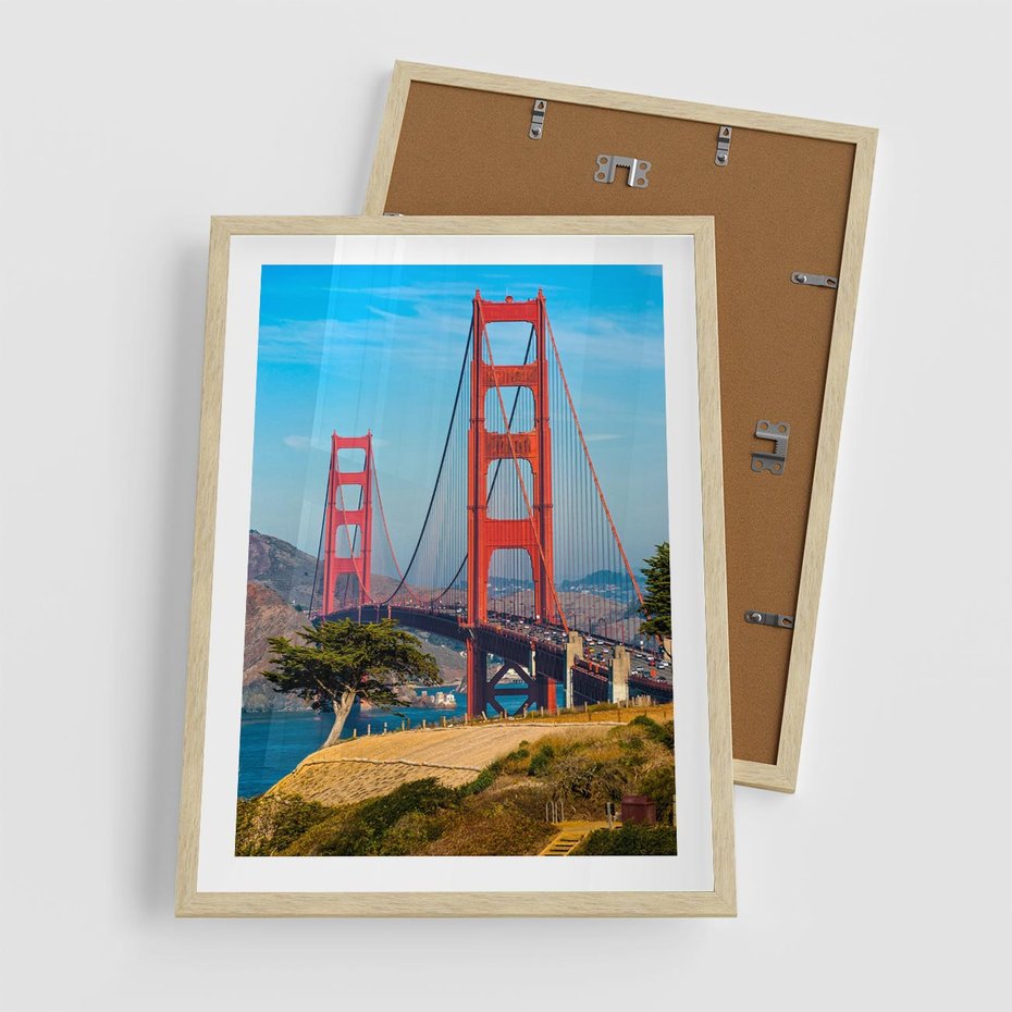 Plakat w ramie 50x70 - W krainie amerykańskich mostów - most, USA - rama drewno