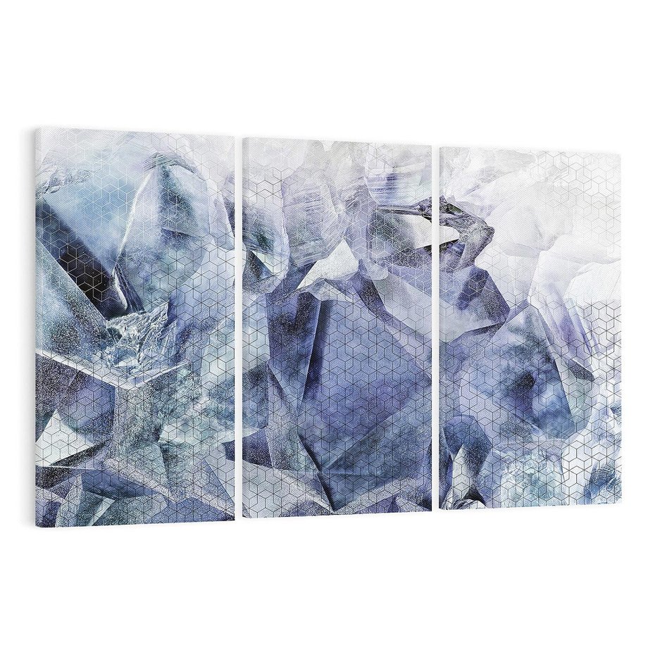 Obraz na płótnie 120x80 - Melodia mgieł i marzeń - abstrakcja w kolorze granatu, przypominająca górę lodową