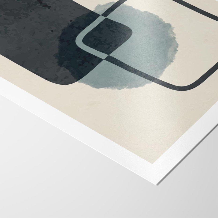 Plakat bez ramy 50x70 - Migotliwe Refleksje - abstrakcyjne nieregularne kształty, minimalistyczny plakat