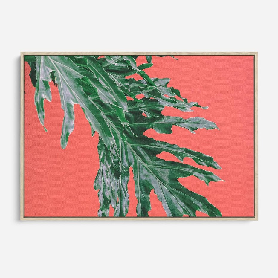 Obraz w ramie 120x80 - Energetyczna Eksplozja Natury - liście, kolor - rama drewno