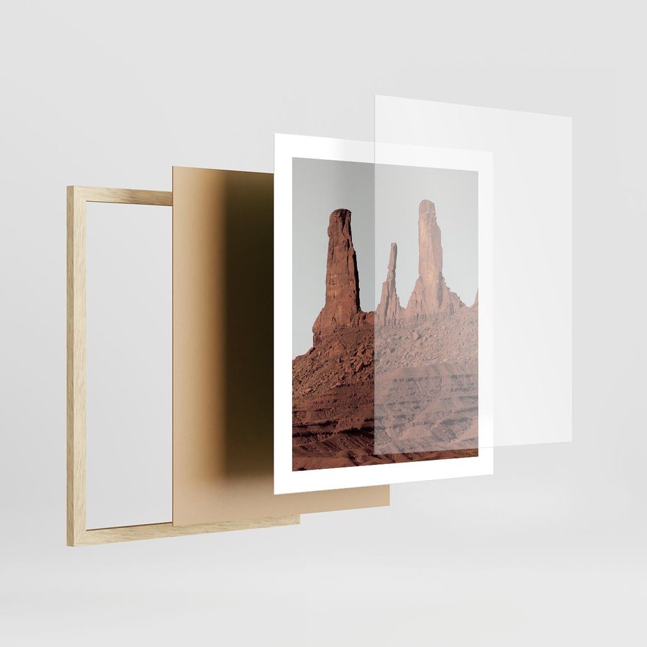 Plakat w ramie 40x50 - Surowość Pustyni - pustynia, kanion - rama drewno