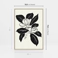 Obraz w ramie 50x70 - Spojrzenie w kształty kwiatów - kwiaty magnolii, minimalizm - rama drewno