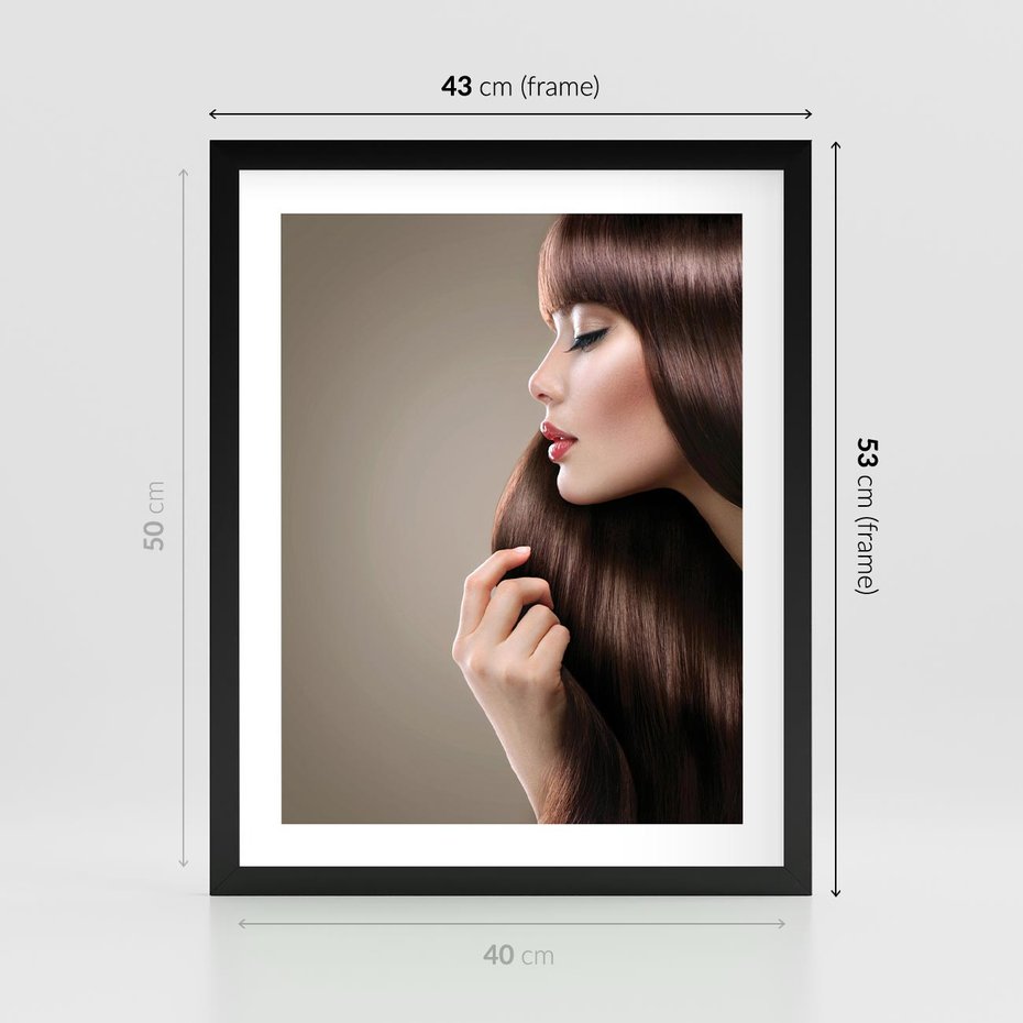 Plakat w ramie 40x50 - Piękno fryzury - włosy, fryzura - rama czarna