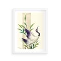 Plakat w ramie 30x40 - Migocące Ptaki - japońska sztuka, ptak - rama biała