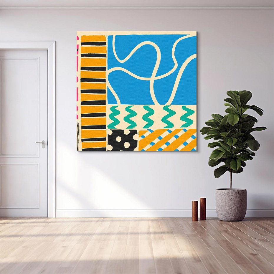 Obraz na płótnie 40x40 - Etno Boho - etno ornamenty, boho klimat