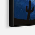 Obraz w ramie 50x50 - Nocne Tajemnice Pustyni - gwieździsta noc, granatowe niebo - rama czarna