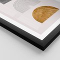 Plakat w ramie 40x50 - Piękno wGeometrycznych Kształtach i Złocie - nowoczesna geometryczna grafika, złote elementy - rama czarna