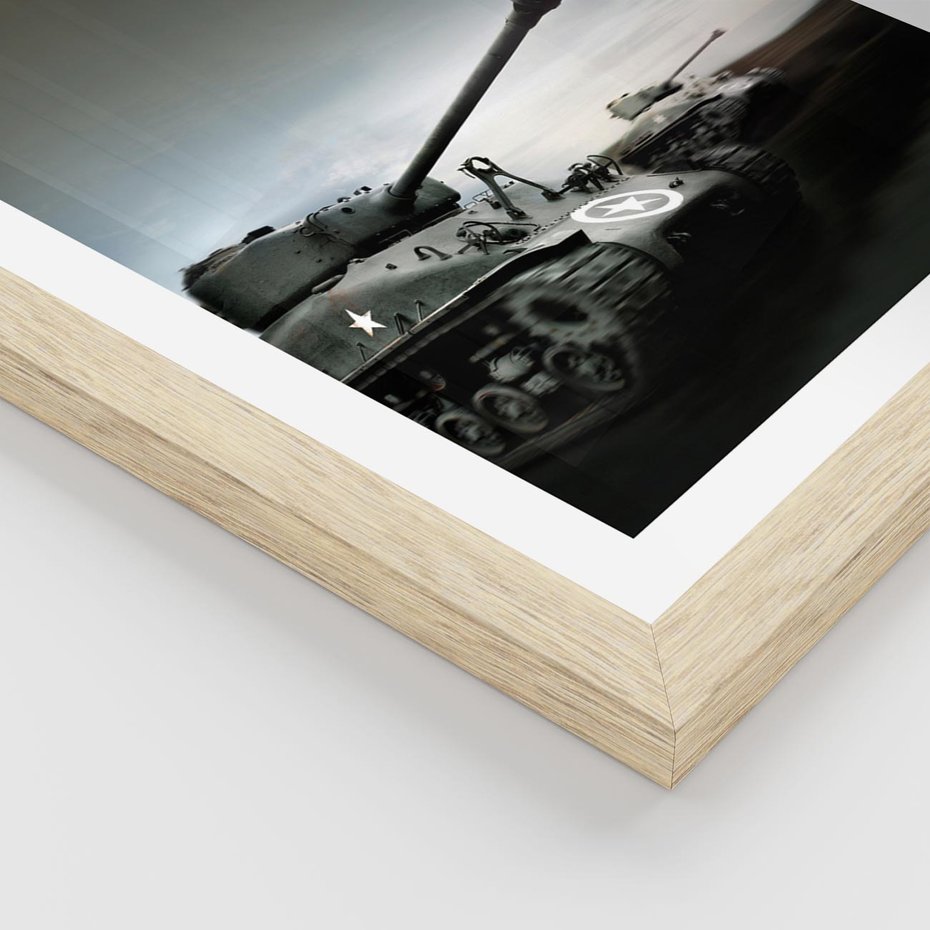 Plakat w ramie 40x50 - Siła i determinacja: czołgi wojenne - czołgi, wojna - rama drewno