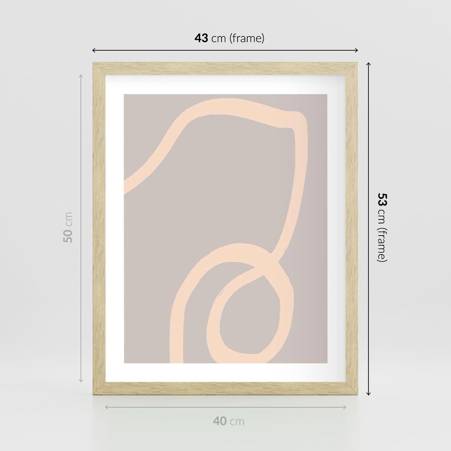 Plakat w ramie 40x50 - Wystylizowana Rewolucja - minimalistyczny obraz, nowoczesny - rama drewno