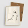 Plakat w ramie 50x70 - Akt w Minimalizmie - kobieta akt, minimalizm - rama drewno