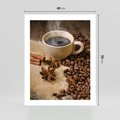 Plakat bez ramy 40x50 - Kawowa filiżanka pełna aromatu - kawa, filiżanka