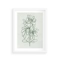 Plakat w ramie 30x40 - Spokojne Poddanie Naturze - zielony plakat, roślinne inspiracje - rama biała