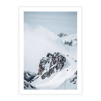 Plakat bez ramy 30x40 - Górski Majestat - górskie szczyty pod śniegiem, górski krajobraz