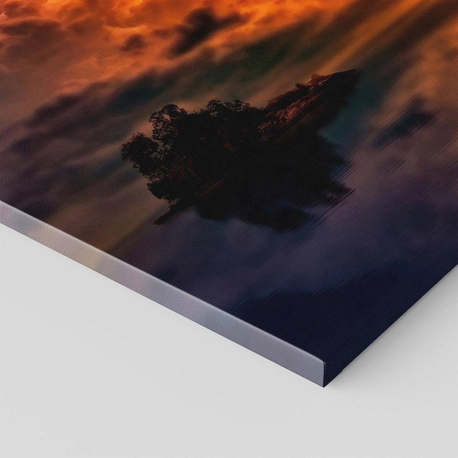 Obraz na płótnie 70x50 - Burza nad morzem z piorunem - burza, piorun