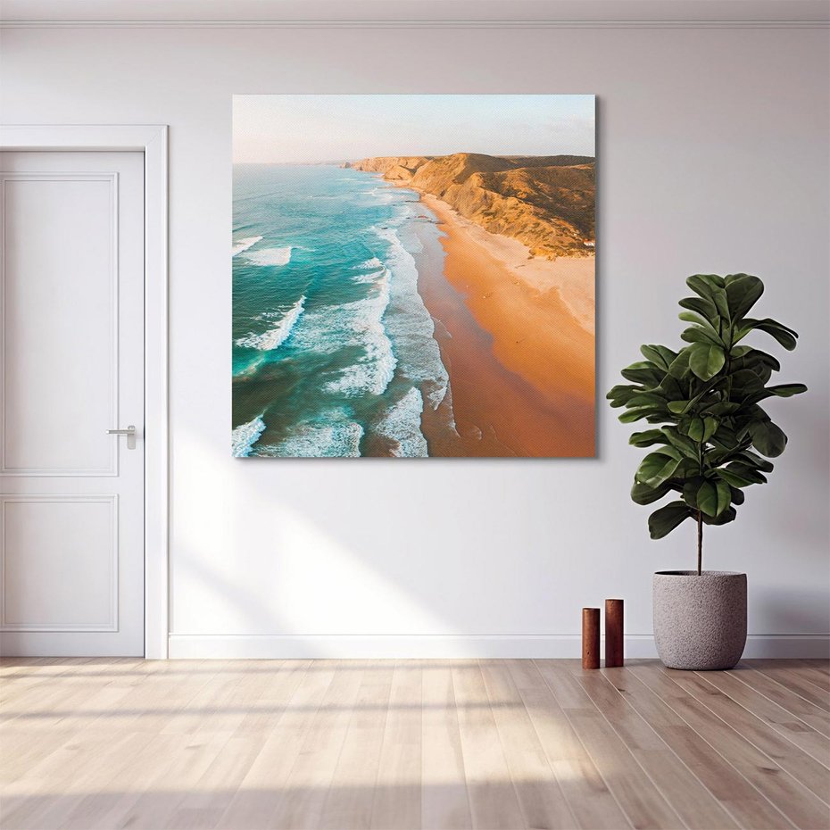 Obraz na płótnie 70x70 - Z Lotu Ptaka - fotografia, plaża