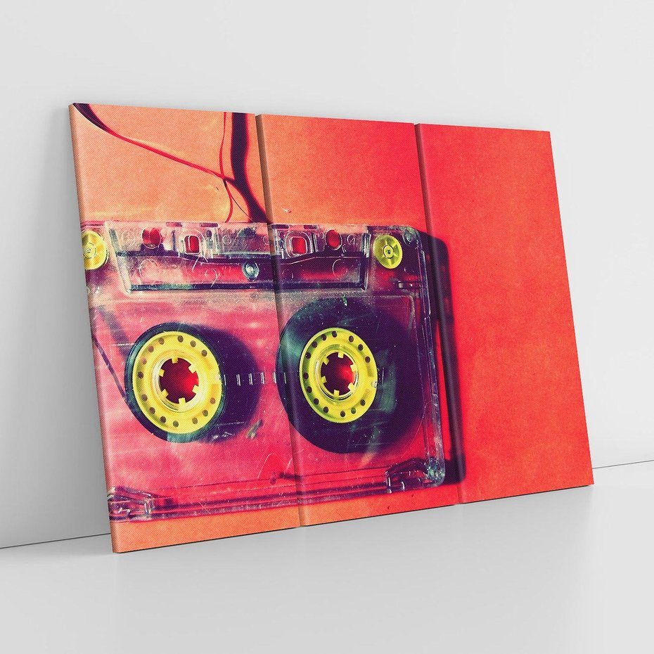 Obraz na płótnie 120x80 - Kaseta - Muzyka Retro - kaseta, muzyka