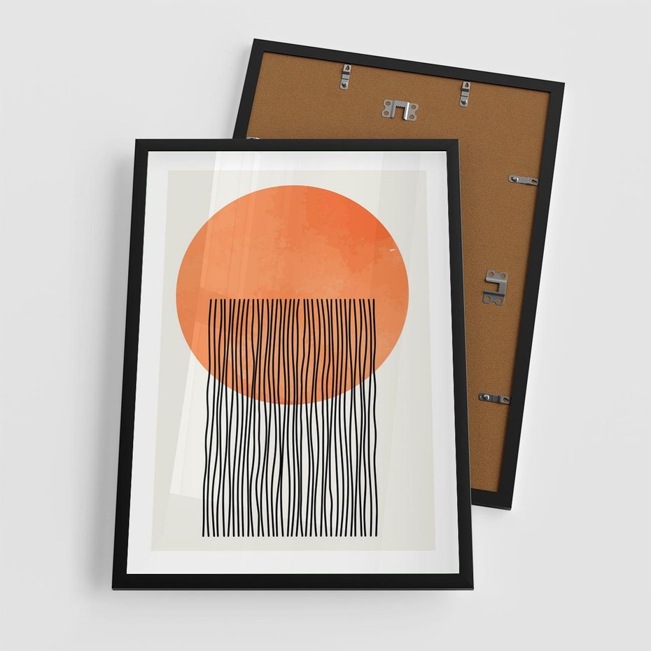 Plakat w ramie 50x70 - Echa Wyobraźni - koło, boho styl - rama czarna