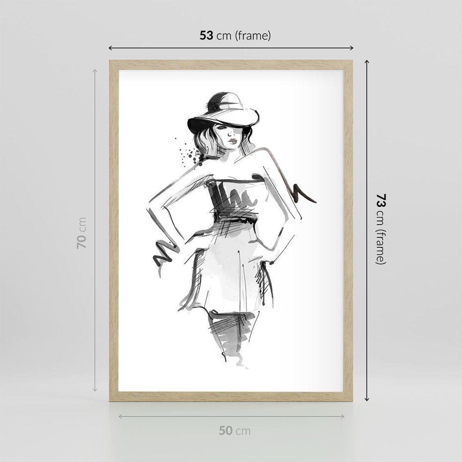Plakat w ramie 50x70 - Piękno mody i urody - beauty, fashion - rama drewno