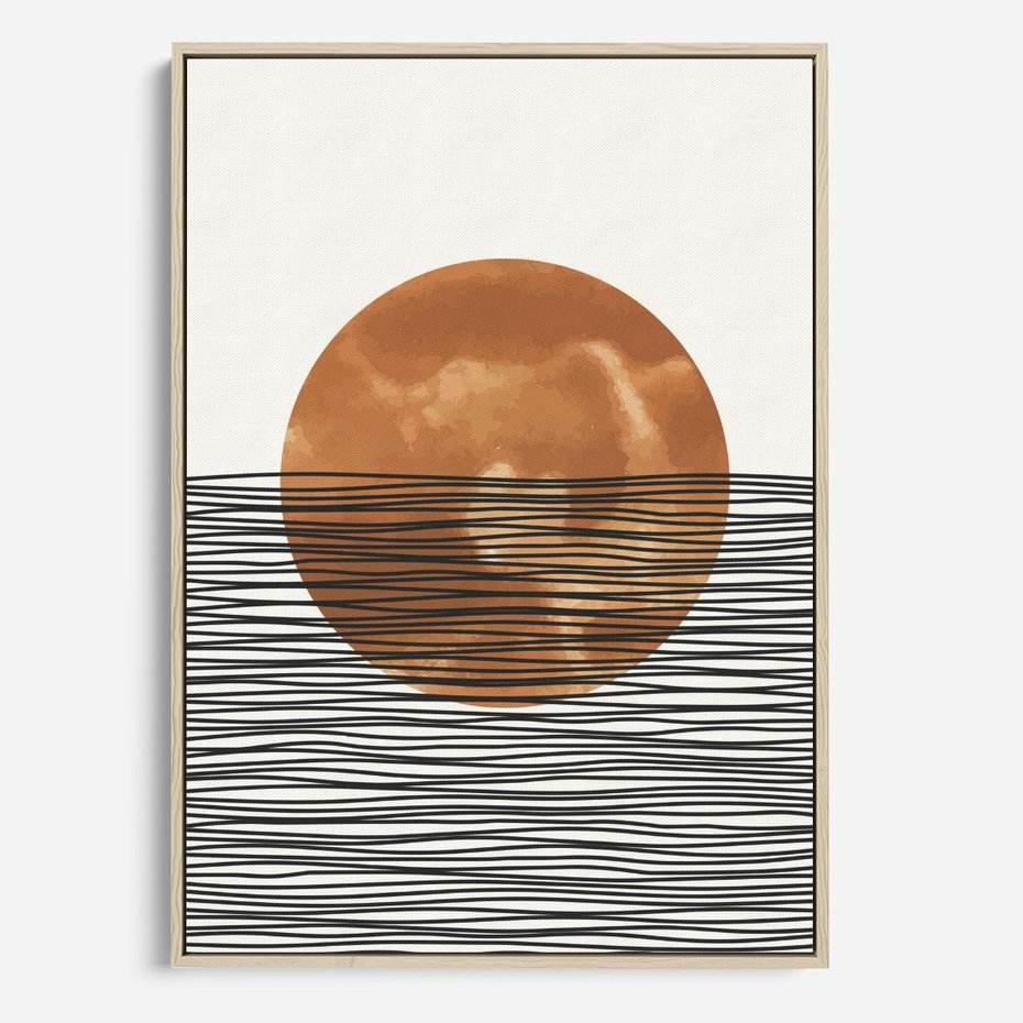 Obraz w ramie 50x70 - Okrąg Mocy - boho obraz, geometria - rama drewno