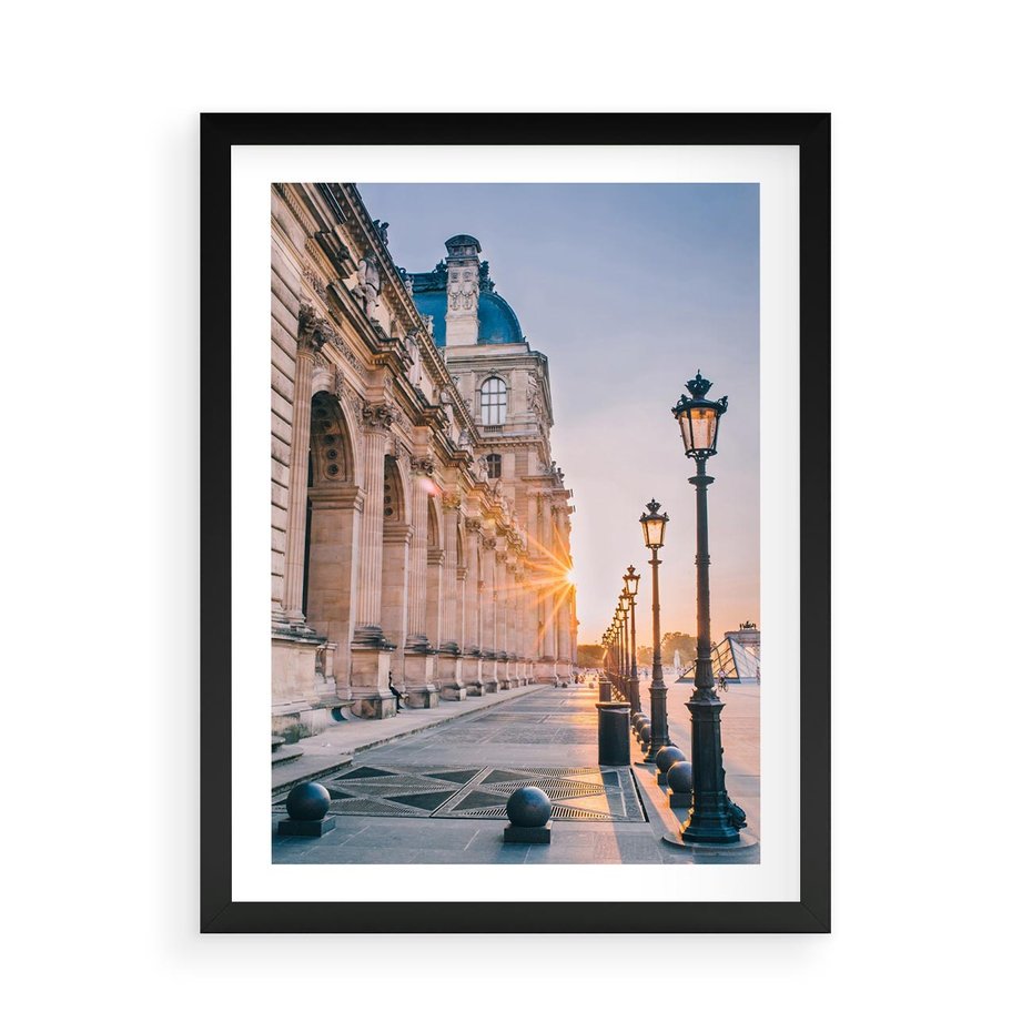 Plakat w ramie 50x70 - Magiczne spacery - uliczka, perspektywa - rama czarna