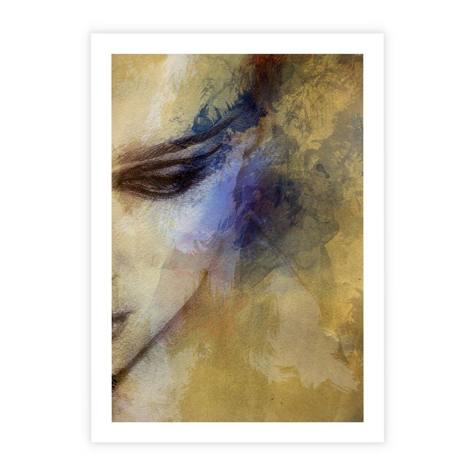 Plakat bez ramy 30x40 - Graficzna ekspresja kobiecego portretu - portret, grafika