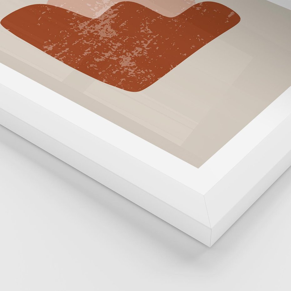 Plakat w ramie 40x50 - Przenikanie Granic - nowoczesny plakat, abstrakcyjne kształty - rama biała