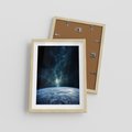 Plakat w ramie 30x40 - Wędrówka przez galaktyki - ziemia, kosmos - rama drewno