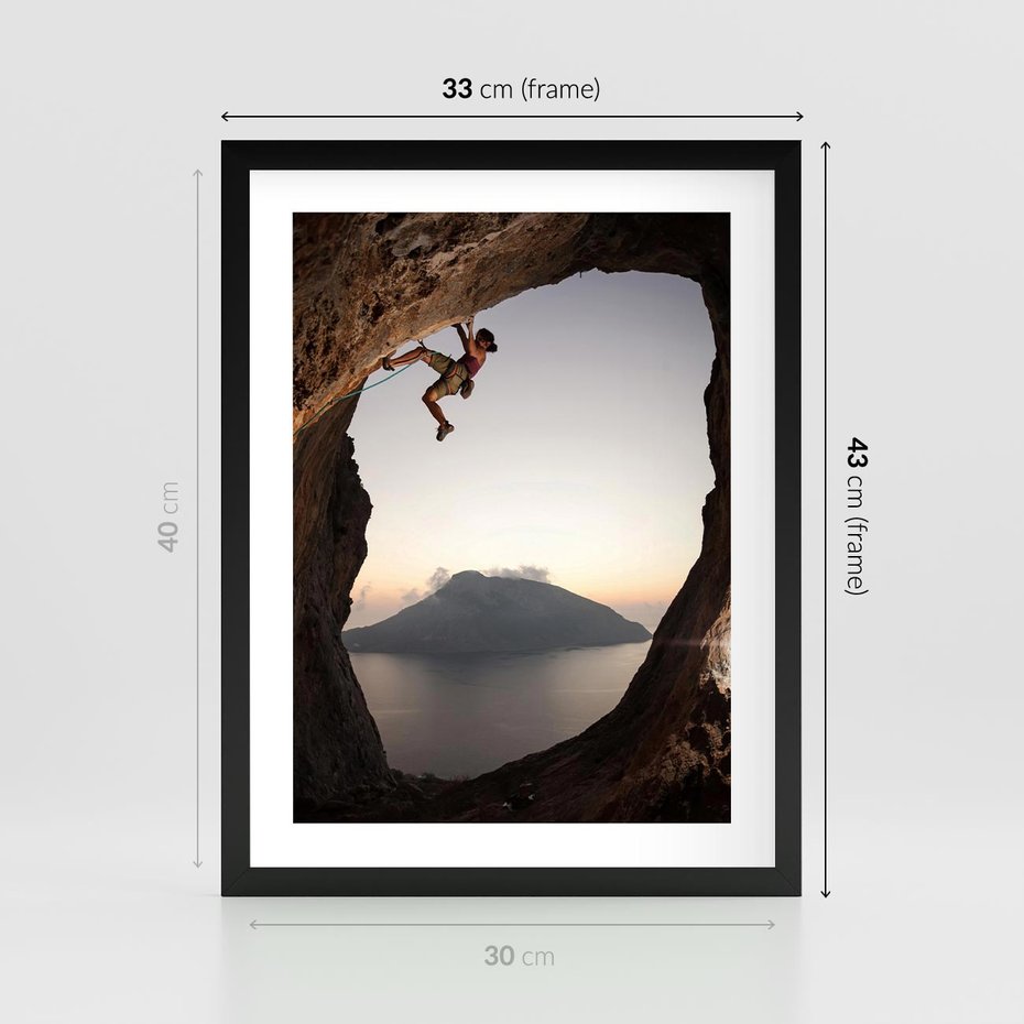 Plakat w ramie 30x40 - Wspinaczka na Wysokie Góry - wspinaczka, góry - rama czarna