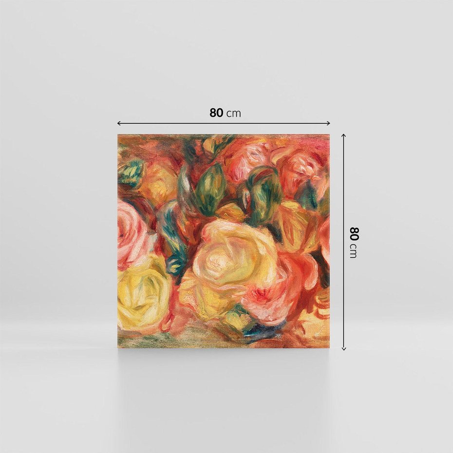 Obraz na płótnie 80x80 - "Róże" (1912), Pierre-Auguste Renoir - Reprodukcja - reprodukcja, obraz na płótnie
