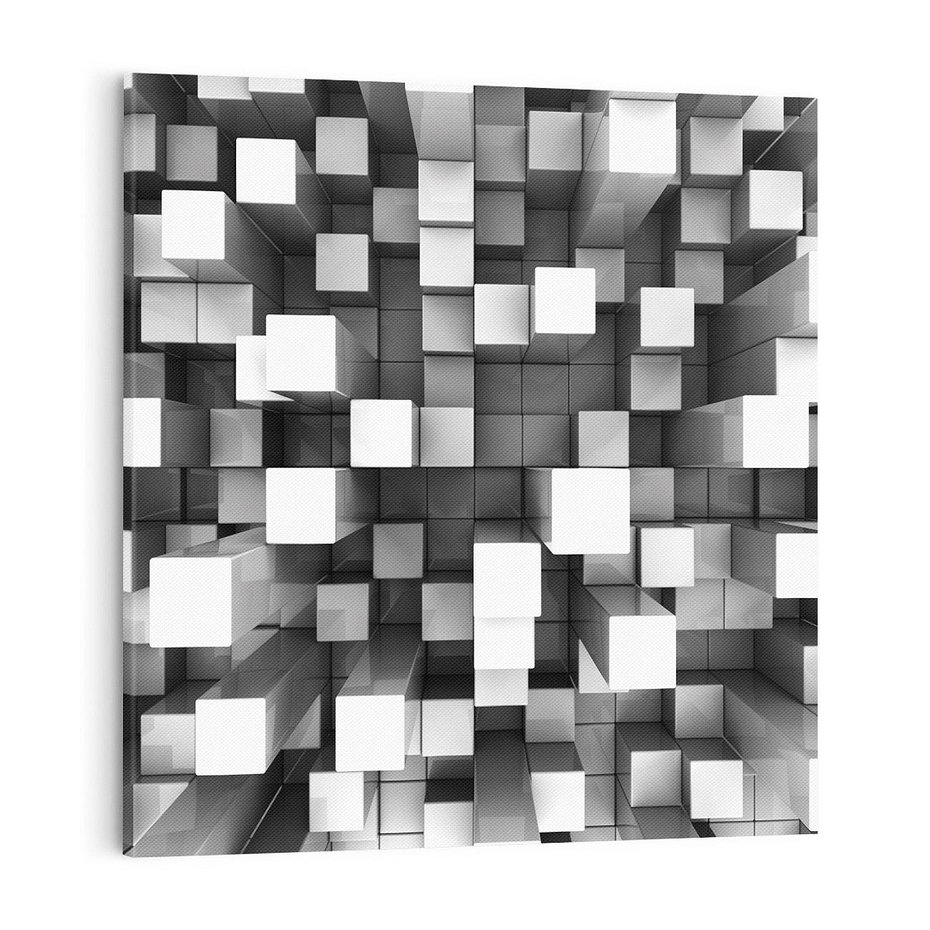 Obraz na płótnie 70x70 - Abstrakcyjne światy: 3D w kwadratach - 3D, abstrakcja