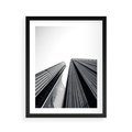 Plakat w ramie 40x50 - Monochromatyczna Wizja - architektura, wysoki wieżowiec - rama czarna
