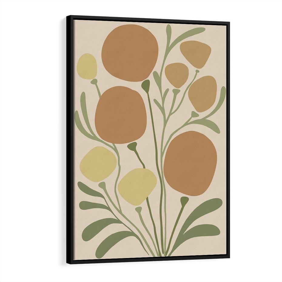 Obraz w ramie 70x100 - Uspokojenie Wśród Roślin - nowoczesny plakat, roślinność - rama czarna