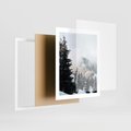Plakat w ramie 40x50 - Góry, Las i Śnieg na Obrazie - góry, las - rama biała