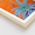 Plakat w ramie 50x70 - Naturalna Harmonia - kaktusy, liście - rama drewno