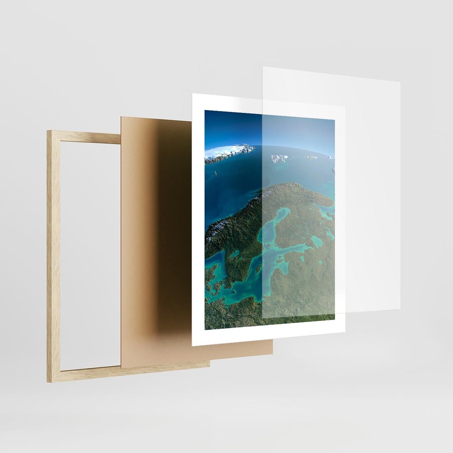 Plakat w ramie 40x50 - Beztroski widok na ocean - widok, ocean - rama drewno