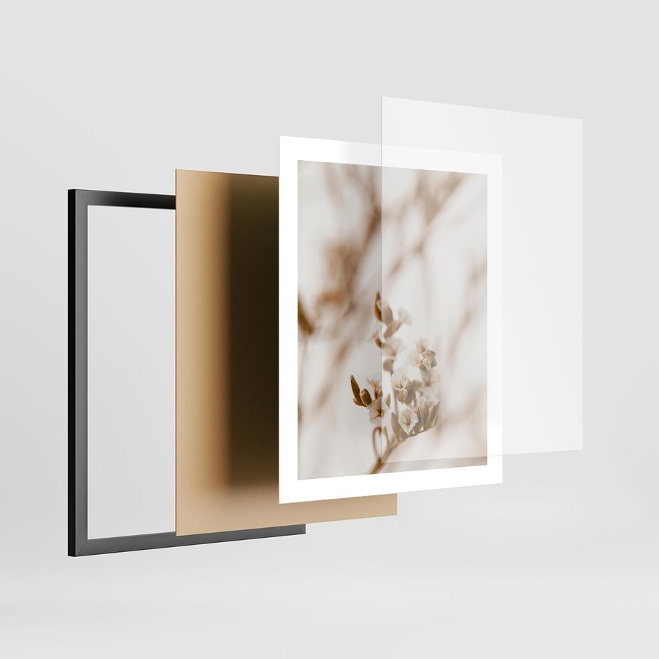 Plakat w ramie 40x50 - Kwiatowa suchość - kwiaty, susz - rama czarna