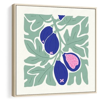 Obraz w ramie 50x50 - Symfonia Przestrzeni - figi, plakat - rama drewno