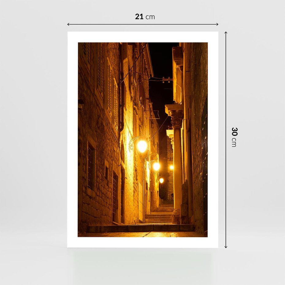 Plakat bez ramy 21x30 - Miasto Pod Gwieździstym Niebem - uliczka, perspektywa