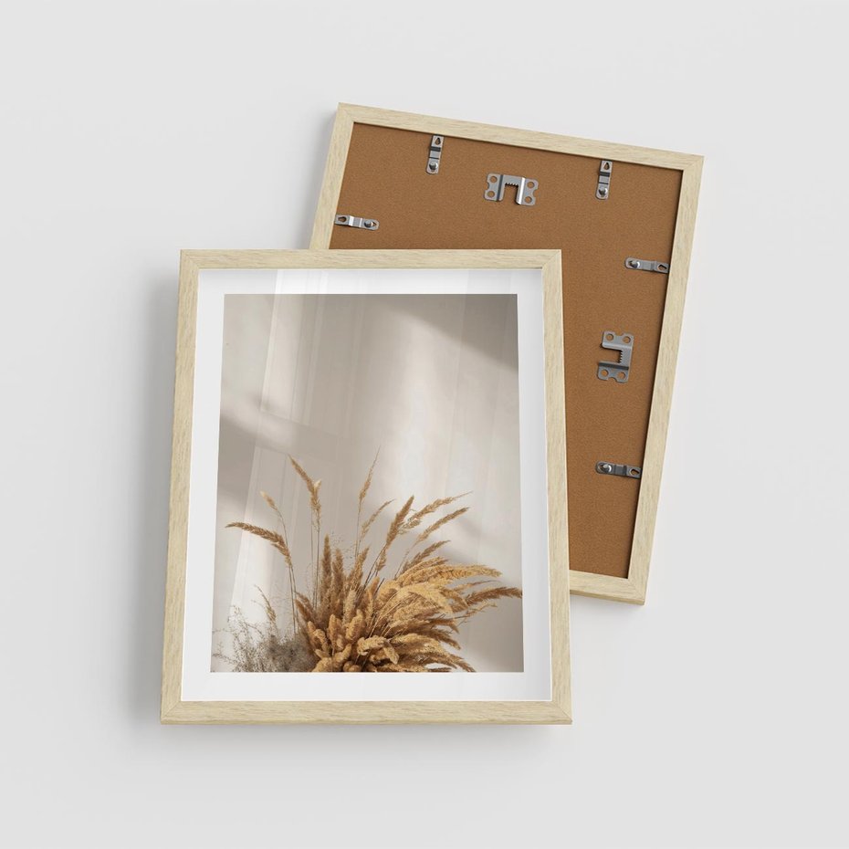 Plakat w ramie 40x50 - Natura i Elegancja: Obraz Boho - trawy, boho - rama drewno