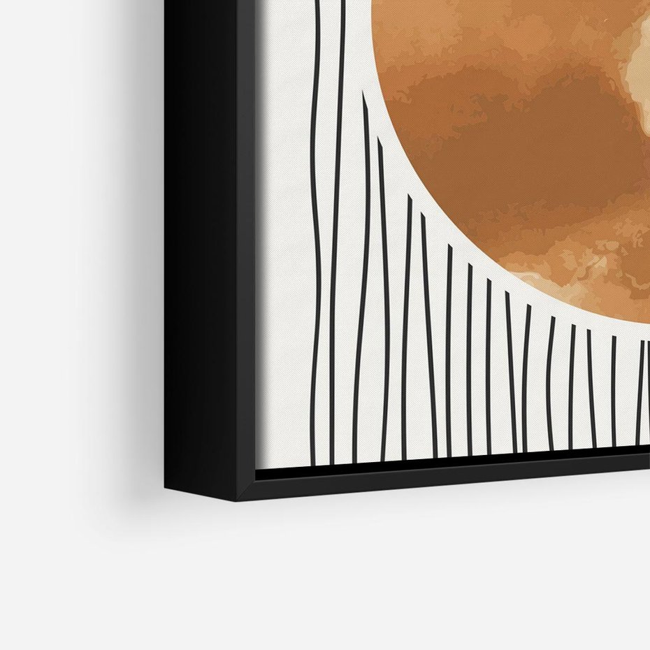 Obraz w ramie 50x50 - Eteryczne Krągłe Echa - boho obraz, geometria - rama czarna