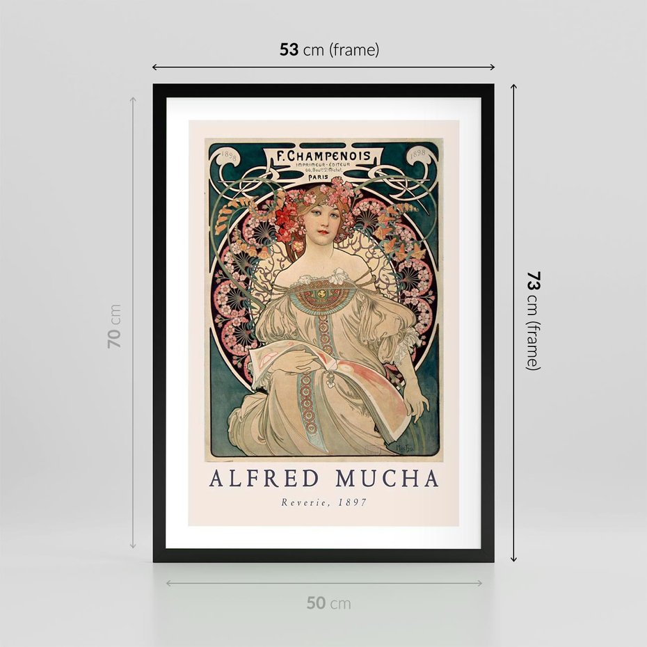 Plakat w ramie 50x70 - Piękno Art Nouveau - plakat, obraz - rama czarna
